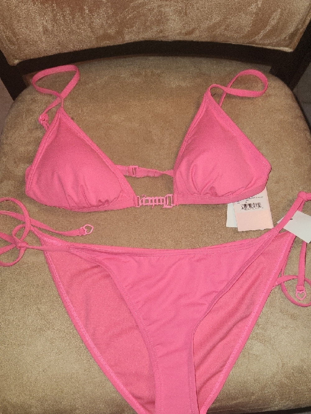 Juicy Couture Hot Pink Triangle String Bikini Set